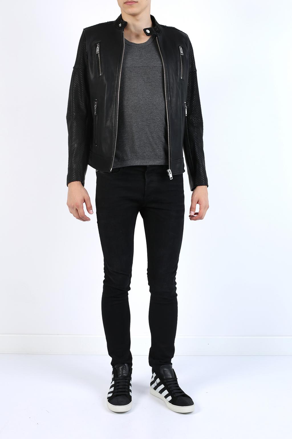 Band collar leather jacket Diesel Vitkac France